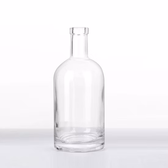 700ml 750ml 1000ml Clear Black Nordic Round Empty Rum Whisky Spirit Gin Vodka Glass Liquor Bottle with Cork Cap 100ml 200ml 375ml 500ml