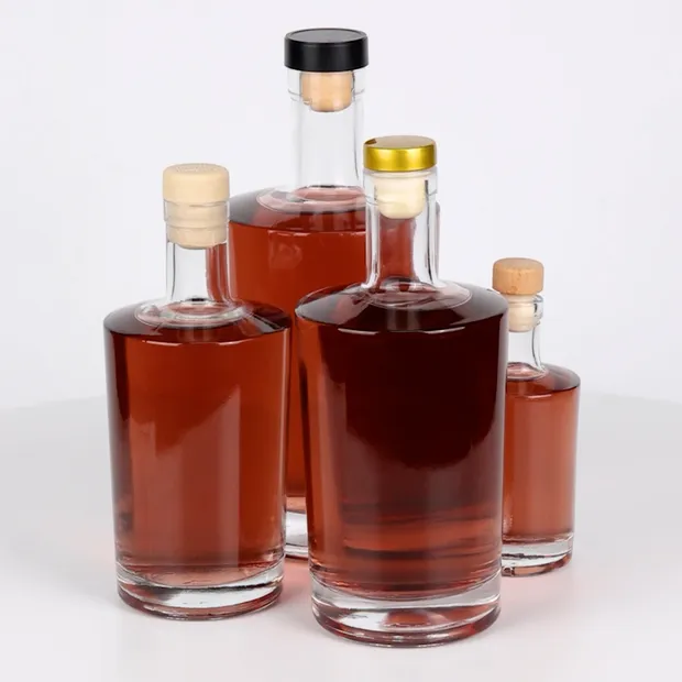 100ml 375ml 500ml 750ml Liquor Glass Bottle for Vodka Gin Whiskey Rum with Cork
