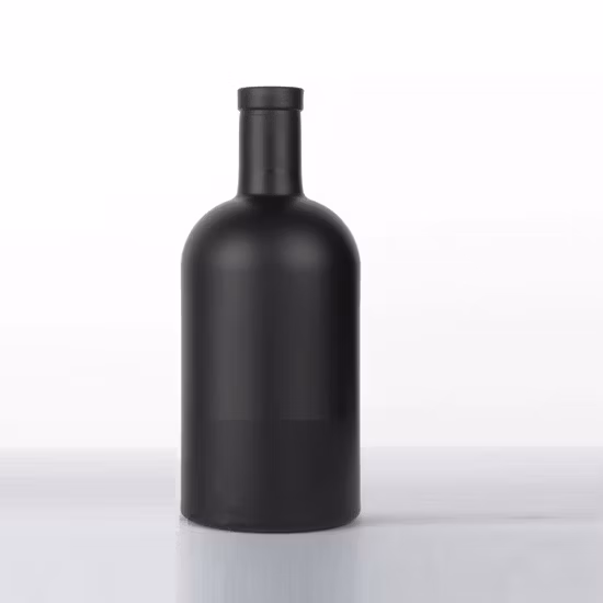 700ml 750ml 1000ml Clear Black Nordic Round Empty Rum Whisky Spirit Gin Vodka Glass Liquor Bottle with Cork Cap 100ml 200ml 375ml 500ml