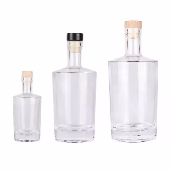 100ml 375ml 500ml 750ml Liquor Glass Bottle for Vodka Gin Whiskey Rum with Cork