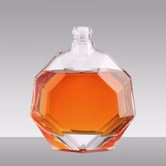 사용자 정의 500ml 700ml 750ml 유리 병 투명 빈 유리 병 보드카 위스키 브랜디 유리 병 데킬라 진 주류 영혼 유리 병