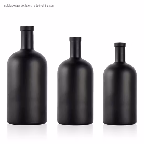 미니 둥근 모양의 유리 병 공급 업체 100ml 200ml 250ml 500ml 700ml 1000ml 무거운 코르크 탑 Lagrge 와인 위스키 브랜디 데킬라 진 병 코르크